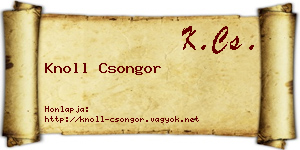 Knoll Csongor névjegykártya